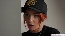 Blonde babe licked by perv lesbian redhead ladycop