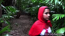 Tiny teenage red riding hood gets pussy fucked