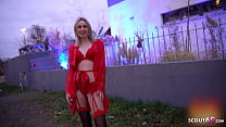 German blonde Pornstar let normal Guy fuck her after Car Pickup