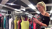 Glamorous czech kitten is teased in the mall and fucked in pov