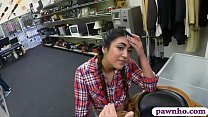 Beautiful country girl deepthroats and gets her anal pounded by pawn dude in his pawnshop