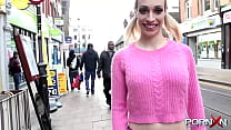 Shameless blonde wench with big knockers Chessie Kay pissing in her pants in public