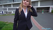 Public Agent Ivy Maddox having rough sex in a public washroom in a hotel in Prague