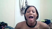 Big tits black girl doing gymnastic on webcam