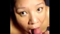 Dirty cum slut gets a load to swallow