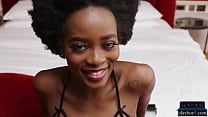 Petite black teen beauty shows off her perfect tight body for Playboy