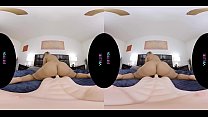 All American blonde babe rides her male sex toy in virtual reality