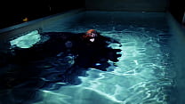 gothic underwater shooting in swimmimg pool. Arya Grander