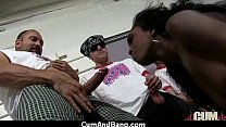 Sexy ebony snatched and group fucked by white dudes 6