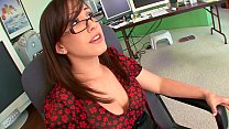 Angry boss caught in the act of masturbation at her work place his brunette secetary Jennifer White