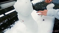 Hands-on snow sculpture art with Mya Cat