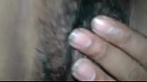 Rubbing hairy pussy
