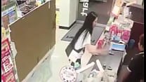Girl Pissing in Mart and Drinking Her Urine