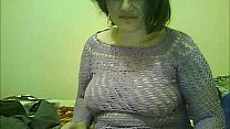 Old ugly bitch strips on cam