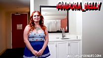 BEHIND THE SCENES OF CHUBBY REDHEAD ADORA BELL ON THE CASTING COUCH FOR AN ADULT VIDEO COMPANY