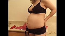 Hot pregnant milf Krista Leigh gets her pussy pounded by two huge cocks