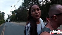 Asian teen deepthroats her mans big cock
