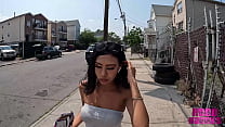 Horny mixed slut get fucked hard hanging out in the hood