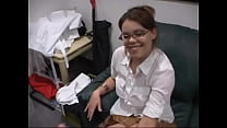 Geeky babe with juicy tits gets fucked and creamed on her break