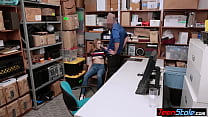 Small titted thief blondie fucked hard by a perv LP officer