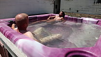 Skinny Woman With Amazing Body Naked in Hot Tub