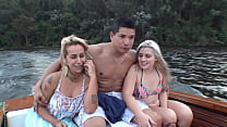 Os pornstar do Brasil Monica Lima, Ed j. e Nicole Bittencourt em um passeio de barco na Represa Guarapiranga