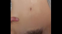 He cum twice in a row on my belly. Real amateure sex