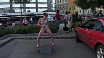 Girl Stripping  in public