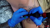Tattooed Hottie Gets a Crazy Clit Tattoo, She is too Wild