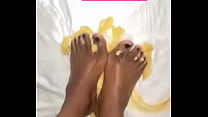 Crushing with my ebony toes and soles