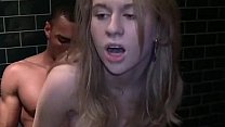 Tits show and blowjob in a cafe