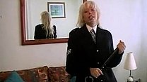 Blonde Officer Strips And Masturbates