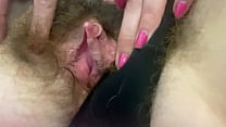 clitoris orgasm hairy pussy closeup