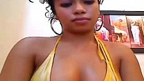 Beautiful black teen with hot tits masturbates