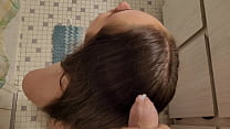 horny teen wanted my cum all over her head to brush in silky