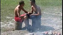 Close gay friends get a strong belly itch outdoors