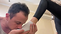 Sporty Young Petite Mistress Humiliation Her Submissive Stepbrother - Dirty Socks Sniffing and Smelling Female Domination (Preview)