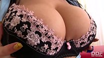 Busty Rich Girl Shione Cooper pleasures her Tanlined Pussy