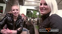 Hot anal fuck with two cute blonde chicks ends with a big cum dump at the hotel! wolfwagner.com
