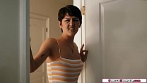 Tranny Daisy Taylor seduces stepdad.He gets turned on so she gives him a blowjob.He sucks her big tits and dick.He licks her ass and anal fucks her