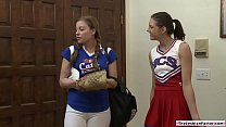 A teen cheer leader facesitted by lesbian football captain