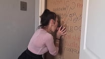 MILF finds GLORY HOLE with A cock inside | Blowjob