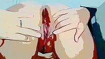 Cartoon - Japinha magra da buceta inchada e cuzinho que pisca sendo tocada pelo amigo
