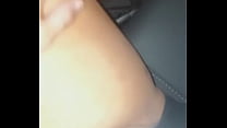 Horny girlfriend records herself masturbating in the car