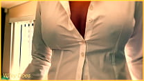 MILF wet business shirt braless and big tits showing