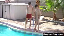 Step brother and stepbrother outdoor gay sex