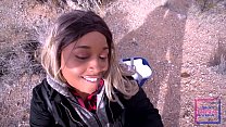 Ebony whore fucked in the ASS outside