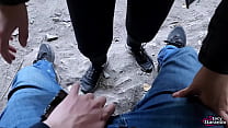 I gave the guy a cool blowjob in nature in a public place. He was very pleased! - POV HOMEMADE OUTDOOR