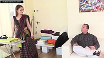 Rich owner stripped the housemaid off her Saree and rough fucked her Pussy