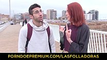 LAS FOLLADORAS - Sexy redhead gets fucked and facialized by lucky guy